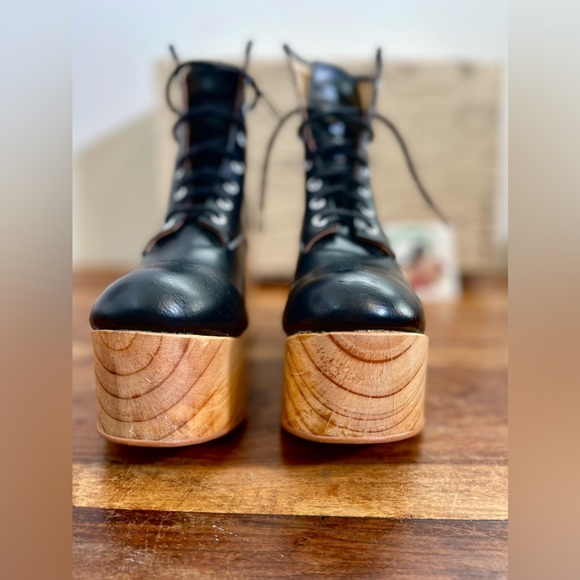 Deandri Olga platform boots 10 wood goth aesthetic dollcore lolita rocking horse - Picture 3 of 17